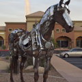 An interesting metal horse statue, Fountain Hills. (The town's famous eponymous fountain is behind.)