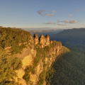 The "Three Sisters" at sunset. Blue Mountains National Park, New South Wales. (Exposure blending)