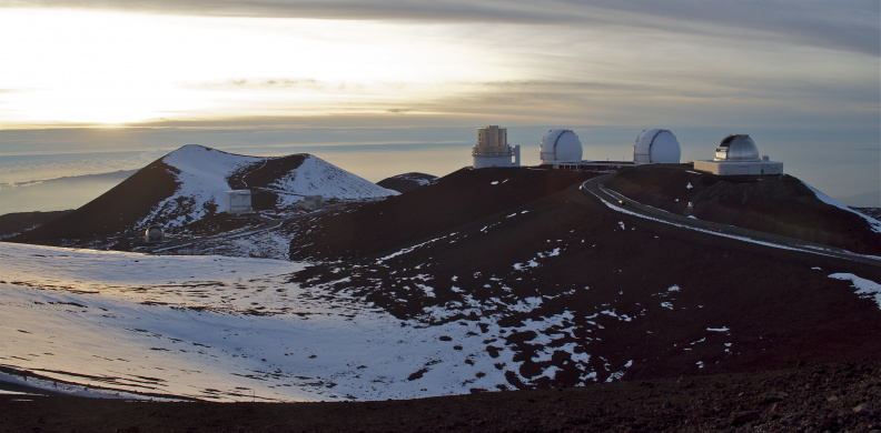 Mauna Kea Observatory at sunset