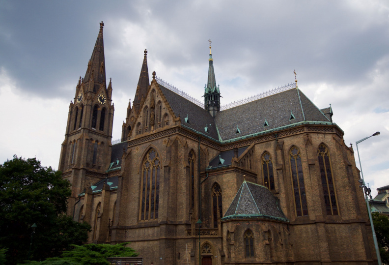 The Church of St. Ludmila (a neo-Gothic church built in the late 1800s), in Prague