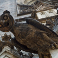 An owl 'gargoyle' on the Church of St. Ludmila, in Prague