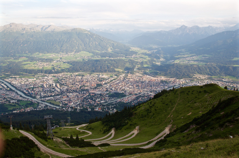 Innsbruck, Austria, from the mountains above - at sunset