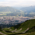 Innsbruck, Austria, from the mountains above - at sunset