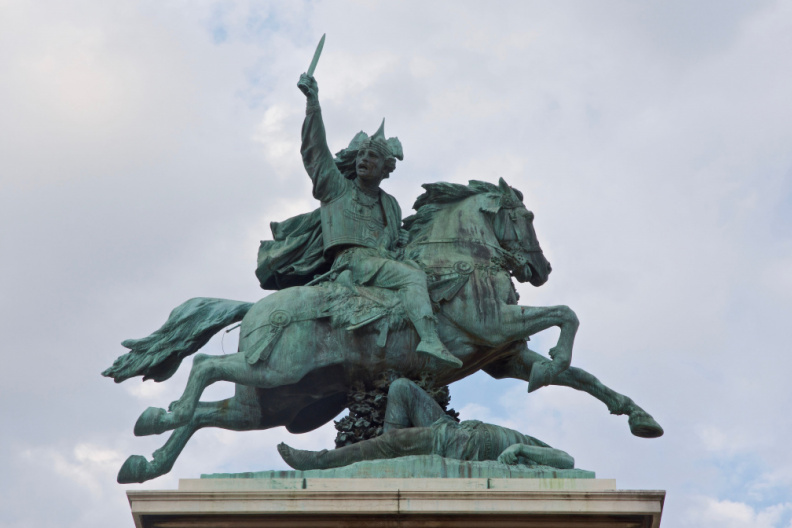 Statue of Vercingetorix - a Gaulish king who defeated Julius Caesar's forces near here in 52 BC