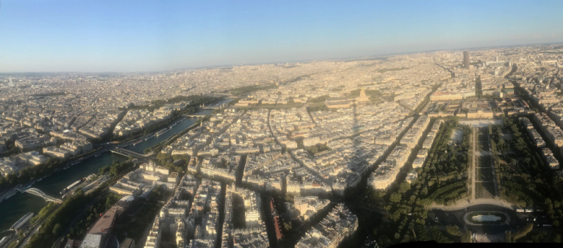 The obligatory panorama from the top of the Eiffel Tower