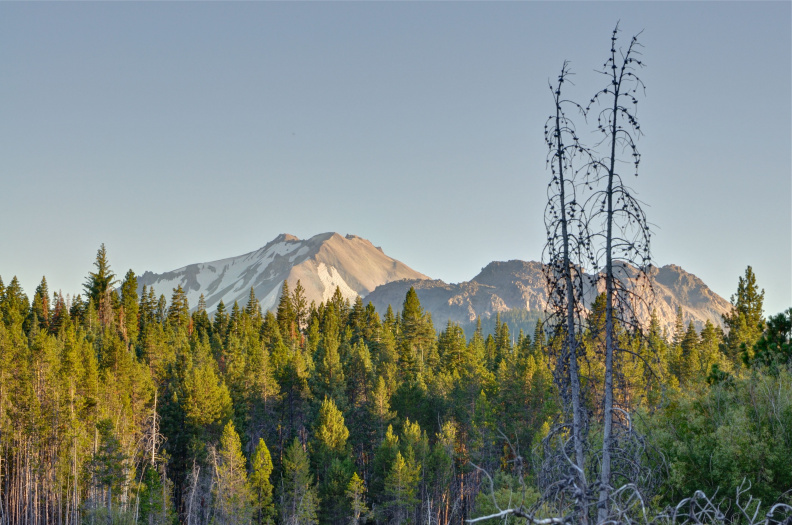 Lassen Peak and Chaos Crags at dusk