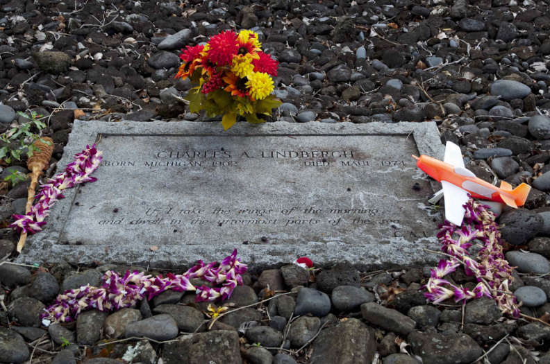 Charles Lindbergh's grave, near Hana
