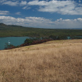Islington Bay (with Rangitoto in the background) from Motutapu Island