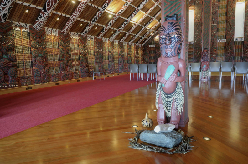 Interior of the Mataatua Wharenui (Maori meeting house), Whakatane