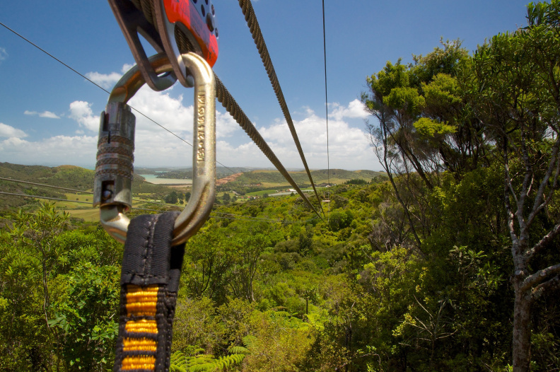 About to go down a zip line! - on Waiheke Island, Auckland