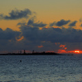Sunset over Baie de l'Anse Vata and Île aux Canards, Nouméa