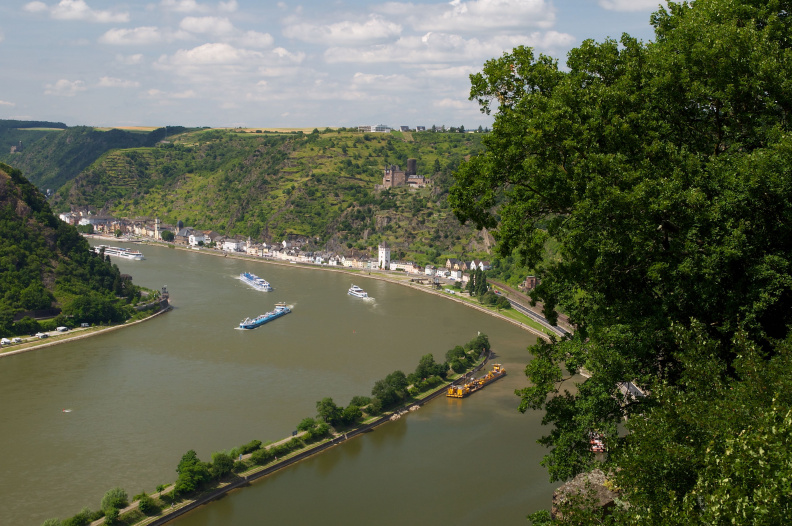 The Rhine River, Germany, from atop the legendary 'Lorelei' Rock
