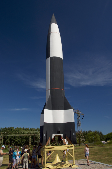 A V-2 rocket, on display at Peenemünde, Germany