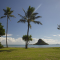 View of Mokoli’i Island from Kualoa Beach