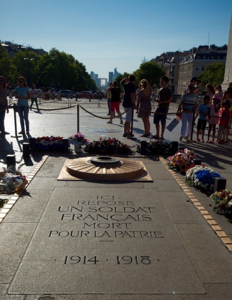 The Tomb of the Unknown Soldier (at the Arc de Triomphe)