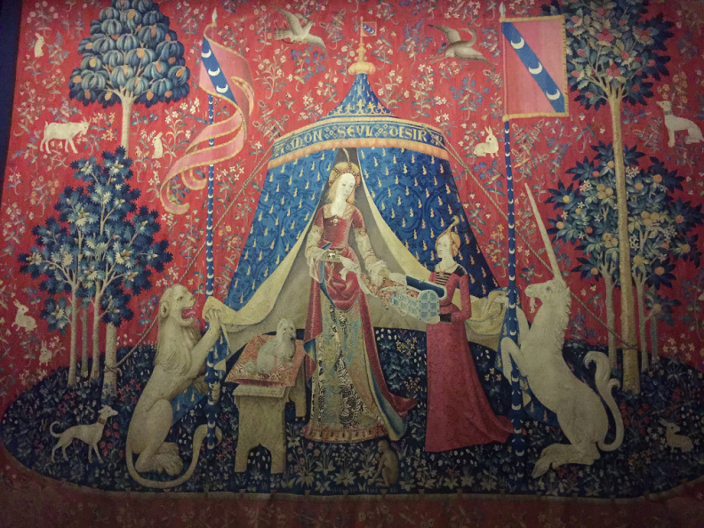 'The Lady and the Unicorn' - a famous tapestry (from around 1500) at the Cluny Museum