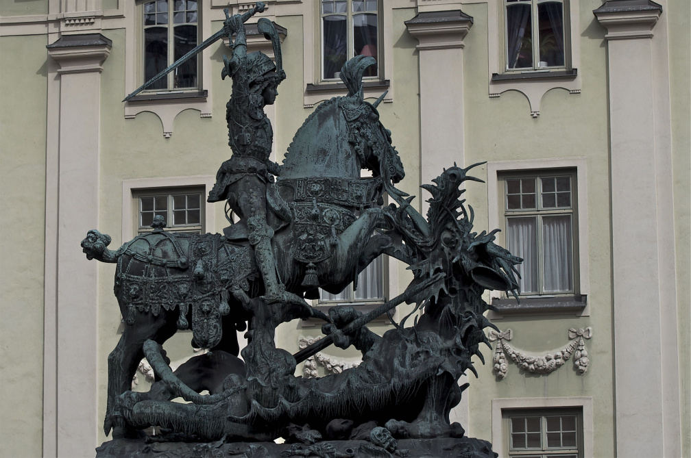 Statue of "St. George slaying the dragon", Stockholm, Sweden