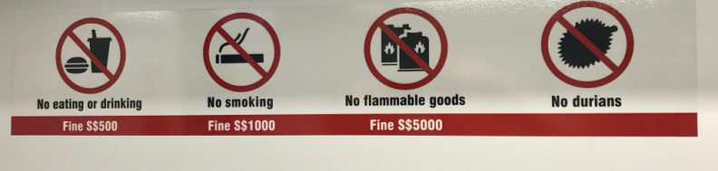 Sign in the Singapore subway