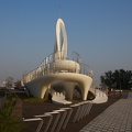 Sculpture/pedestrian walkway in Yeouido, near the Han River, Seoul