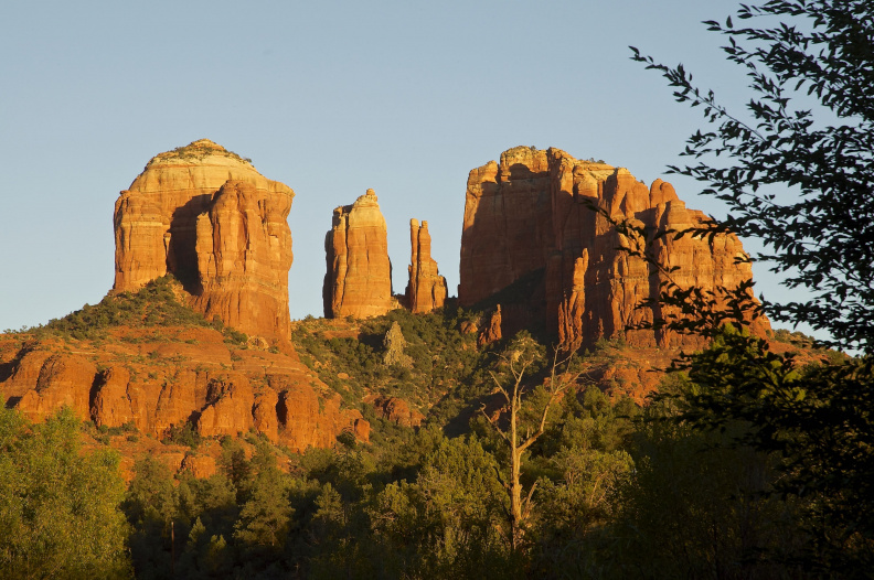Cathedral Rock from Red Rock Crossing, Sedona, Arizona, at sunset