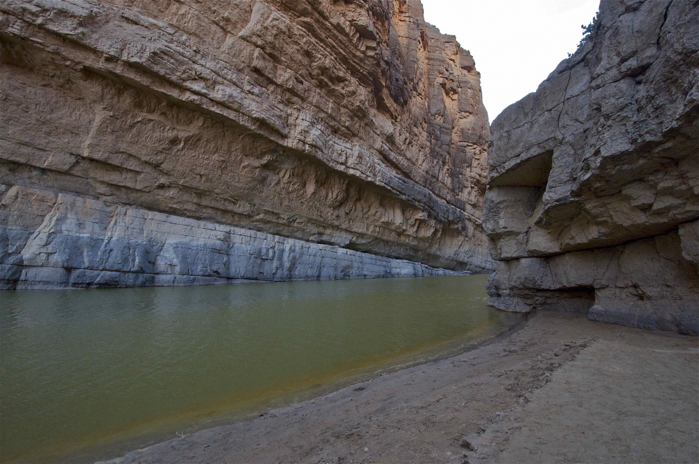 Santa Elena Canyon, Big Bend National Park, Texas. (Mexico is on the left; the U.S. is on the right.)
