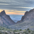 Sunset from Chisos Basin, Big Bend National Park, Texas. (HDR)