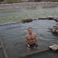 At Langford Hot Springs, Big Bend National Park, Texas. (Behind the pool is the Rio Grande; the far bank is Mexico.)