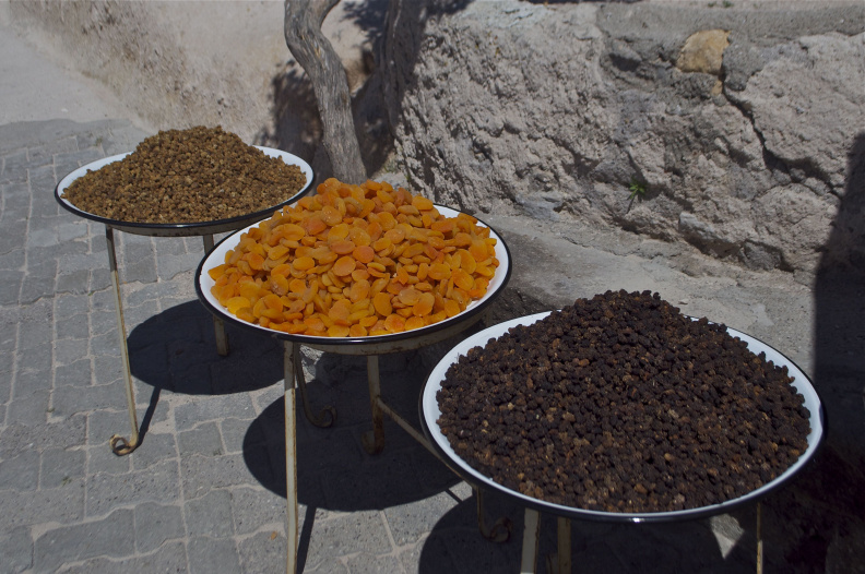 Dried fruits and nuts on display, Uçhisar