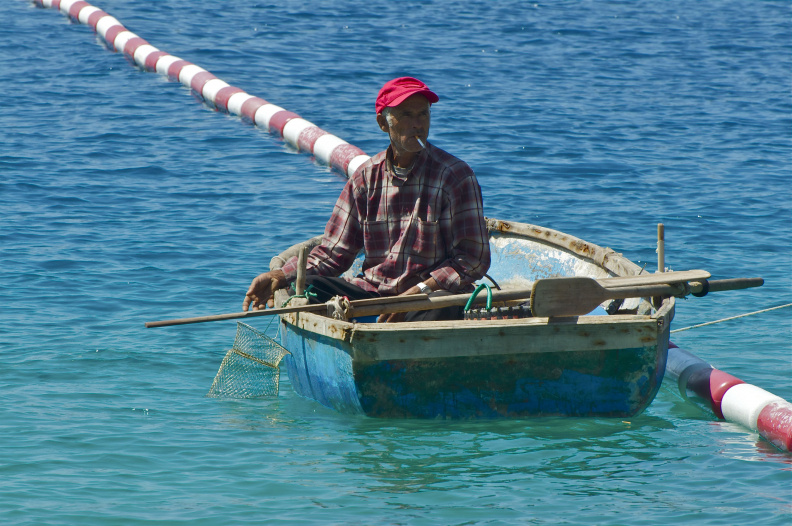 Fisherman at Ölündeniz (the 'Blue Lagoon'), near Fethiye, Turquoise Coast