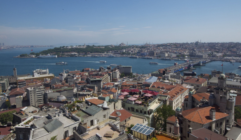 View of Sultanahmet, the Golden Horn, and the Galatia Bridge, from Galatia Tower