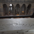Byzantine graffiti in a railing at the Hagia Sophia