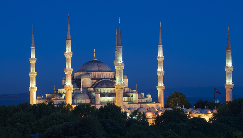 The 'Blue Mosque' at dusk
