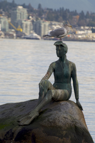 "Girl in a Wetsuit" - Vancouver's answer to Copenhagen's "The LIttle Mermaid"