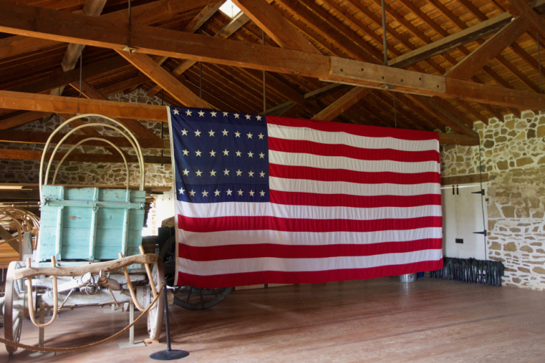 A 37-star US flag, at the Fort Larned National Historic Site, Kansas