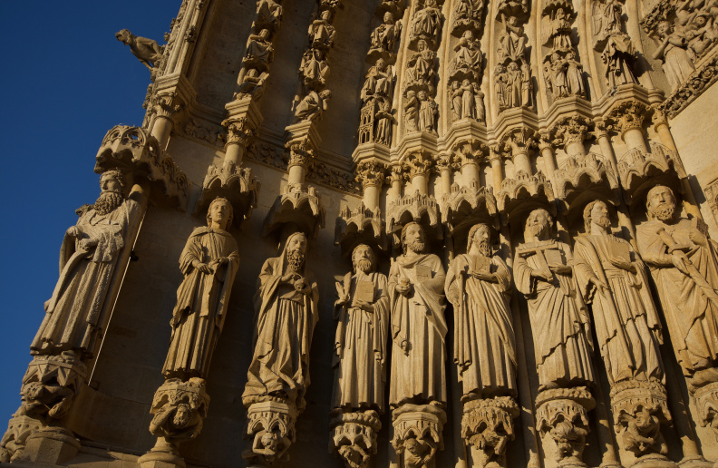Some of the figures at the entrance to Amiens Cathedral