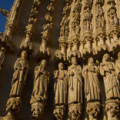 Some of the figures at the entrance to Amiens Cathedral