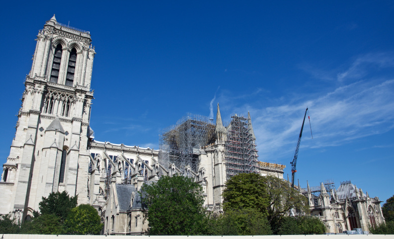Notre Dame cathedral, Paris - being renovated after its fire