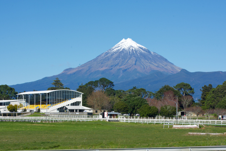Mount Egmont from the New Plymouth racecourse