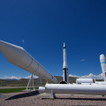 Rocket display outside the Thiokol plant, Utah