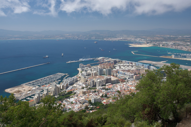 Looking down at the town of Gibraltar from the top of The Rock. (There's a cable car that takes you to the top.)