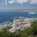 Looking down at the town of Gibraltar from the top of The Rock. (There's a cable car that takes you to the top.)